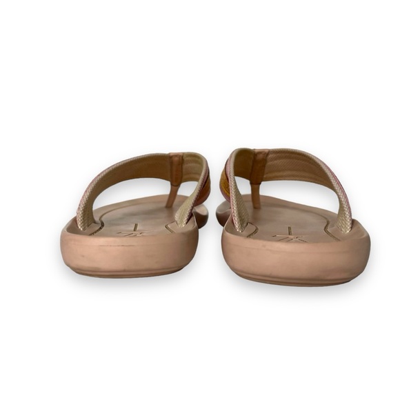 Louis Vuitton Bastia Pink Canvas & Tan Leather Monogram Flat Thong Sandal 9.5 - Picture 6 of 8